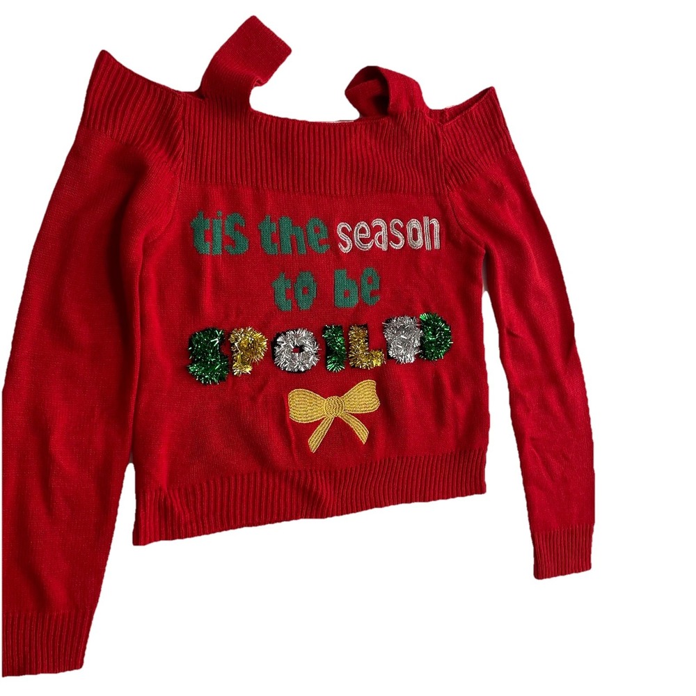 Christmas Sweater Ladies Tis The Season To‎ Be Spoiled Size Medium